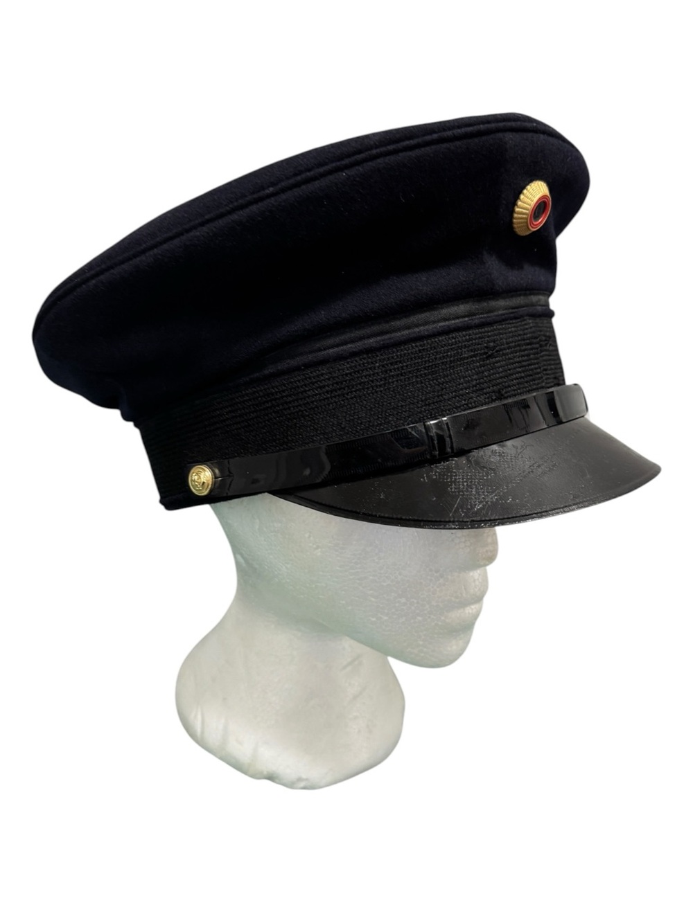 Vintage 1973 West German Navy Visor Cap Hat Bamberger Mützen-Industrie Size 59